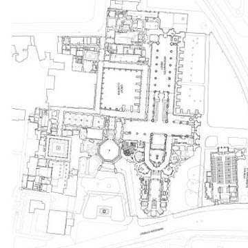 Structural plans architects drawing of Westminster Abbey heritage land topological survey.